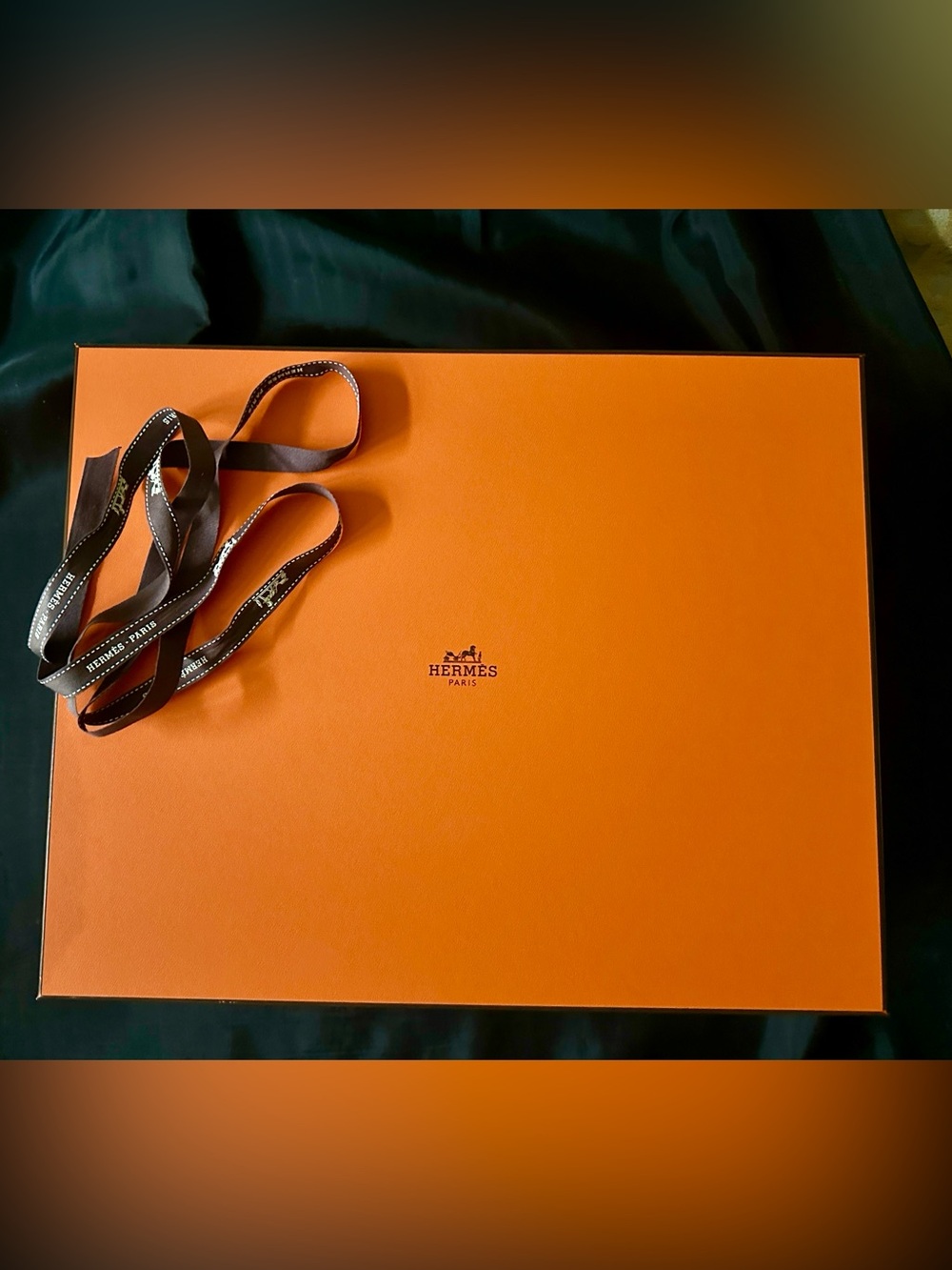 Hermes Box 14 x 11 x 4 1/2 with Ribbon